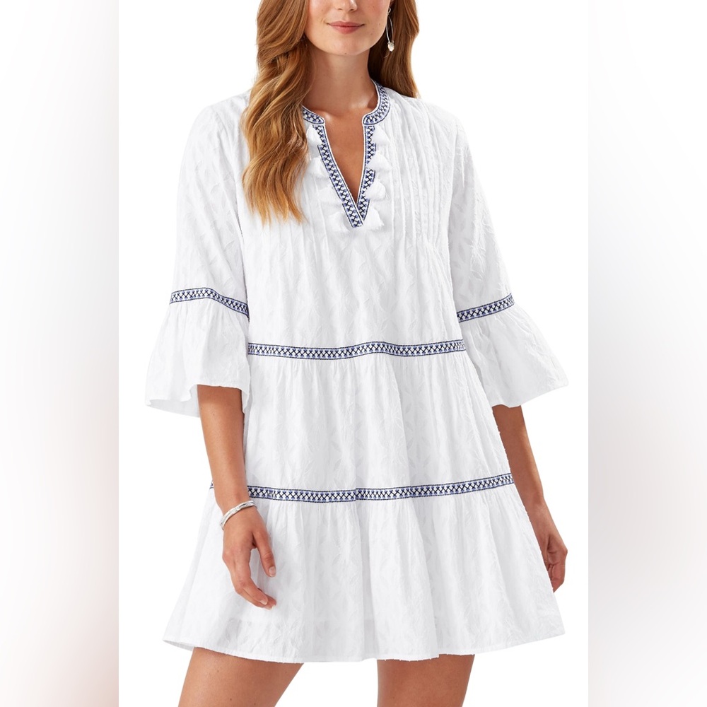[NWT] Embroidered Tiered Cotton Dress - Tommy Bahama - Size: S